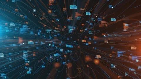 Digital Network Infrastructure Cloud Computing Next-Gen Information Systems  Stock Footage 303463005