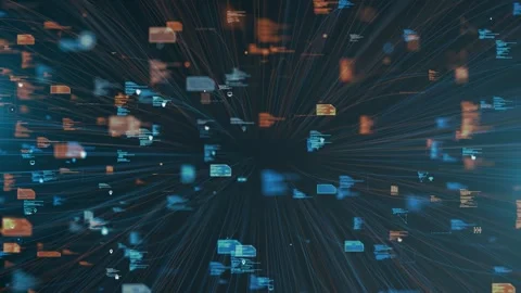 Digital Network Infrastructure Cloud Computing Future Next-Gen Information  Stock Footage 303464149