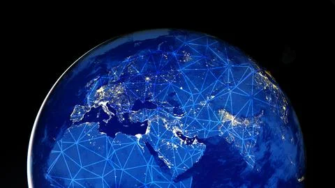 Digital network infrastructure concept. Elements of this image furnished by.. Illustrazione stock