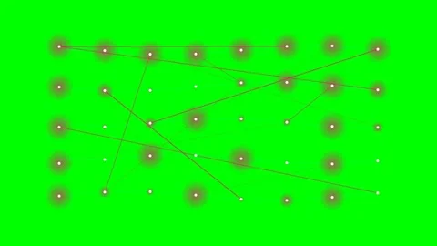 A digital network of interconnected nodes against a vibrant green background Vídeos de archivo 340904049
