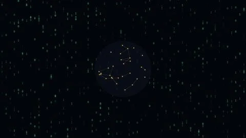 Digital network of interconnected nodes on binary code background Stock Illustration