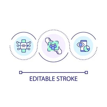 Digital network loop concept icon Stock Illustration