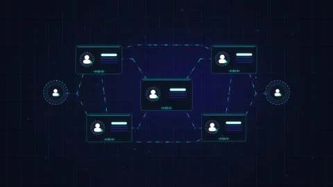 Digital network loop showing cyber connection animation and data nodes Stock Footage 346547044