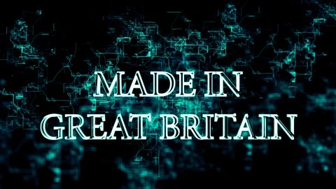 Digital network with "Made in Great Britain" text Stock Footage 106765937