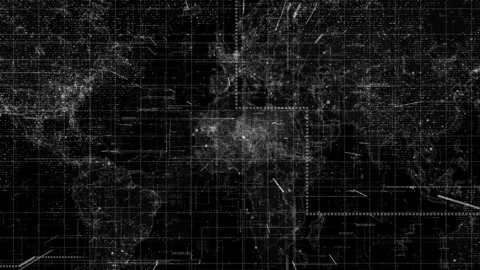 Digital Network Map: Futuristic Global Grid with Technology Patterns 스톡 동영상 341922171