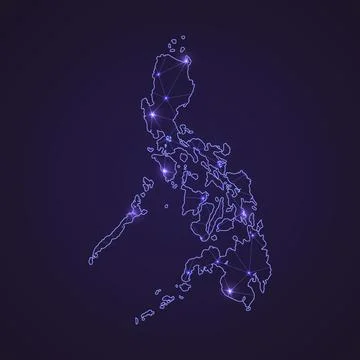 Digital network map of Philippines. Abstract connect line and dot Stock Illustration