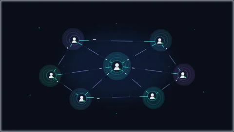 Digital network node connection animation data tech cyberspace loop Stock Footage 346544614