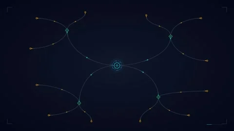 Digital network node connection hud interface motion for tech data visualiz.. Stock Footage 337560117