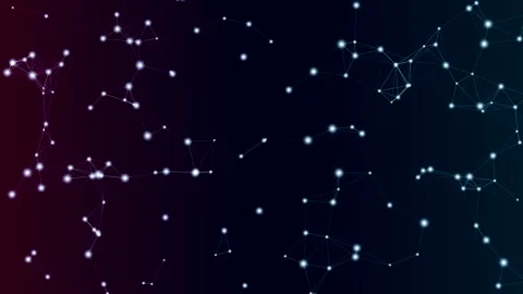 Digital network nodes animation with glowing dots Video stock 346234091