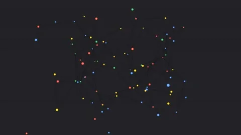 Digital network nodes connecting in dark space Stock Footage 339678140