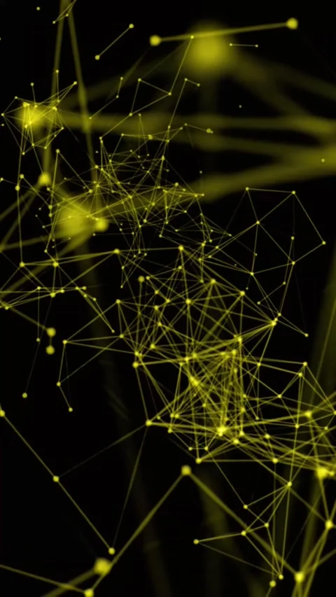 Digital network nodes connecting in futuristic data flow Stock-Footage 339638140