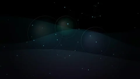 Digital network nodes connection with glowing circles overlaying dark abstr.. Vídeo Stock 344975702