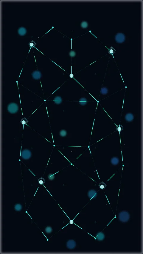 Digital network nodes, cyber security, data connection, futuristic technology Stock Footage 347563149