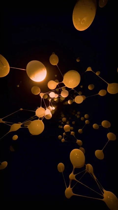 Digital network nodes glowing with data flow connections Видео 339638254