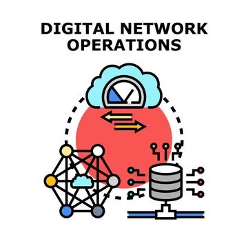 Digital network operations managing cloud infrastructure and data イラスト素材