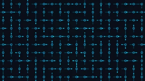 Digital network pattern with blue lines on black background Stock Footage 338224113