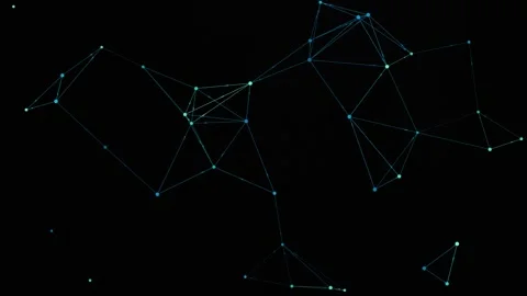 Digital Network Plexus with Glowing Blue Lines and Nodes Vídeo Stock 336776448