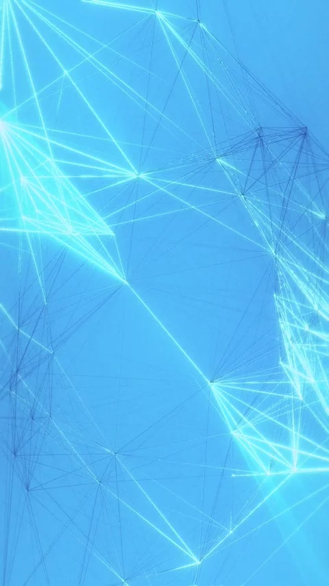 Digital Network Plexus Lines Glowing Cyan Tech Data Connectivity Background Video stock 341965298