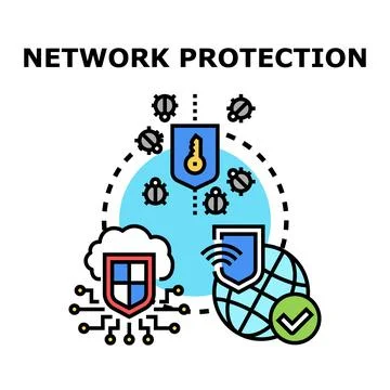 Digital network protection system securing internet data 스톡 일러스트