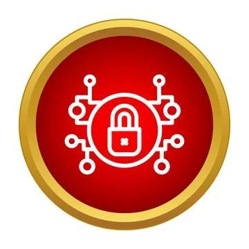 Digital network security lock icon protecting information Stock Illustration