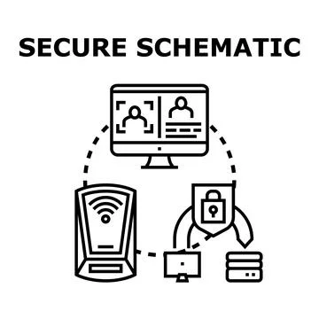 Digital network security providing data access protection Stock Illustration
