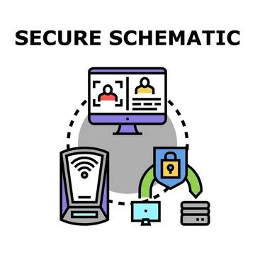 Digital network security providing data access protection Stock Illustration