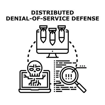 Digital network security providing distributed denial of service defense Illustrazione stock