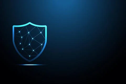 Digital Network Shield Cyber Security Data Protection Technology Background Illustrazione stock