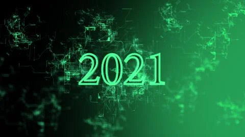 Digital network. Sign "2021" Stock Illustration