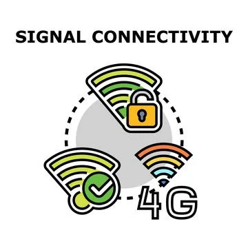 Digital network signal connectivity and security concept Stock Illustration