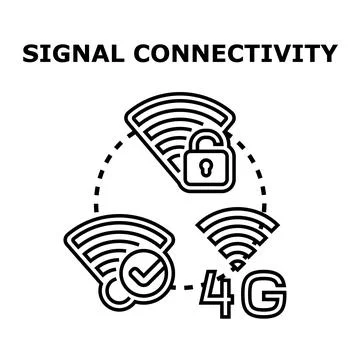 Digital network signal connectivity and security concept Stock Illustration