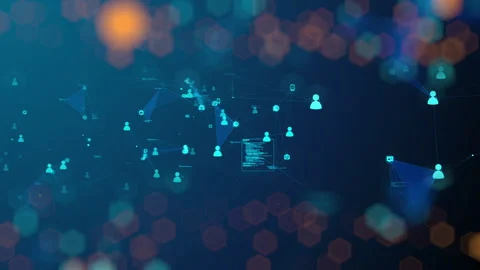 Digital Network Social Media Posts Followers Analytics Interaction Stock Footage 302518583