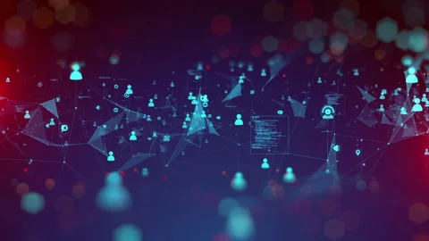 Digital Network Social Media Posts Followers Analytics Interaction Stock Footage 302518680