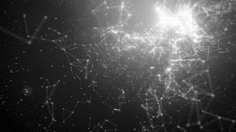 Digital network solutions plexus fly through gray 스톡 동영상 201014182