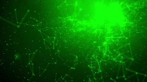 Digital network solutions plexus fly through green Stock Footage 201014299