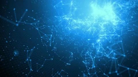 Digital network solutions plexus fly through blue Stock Footage 201014360