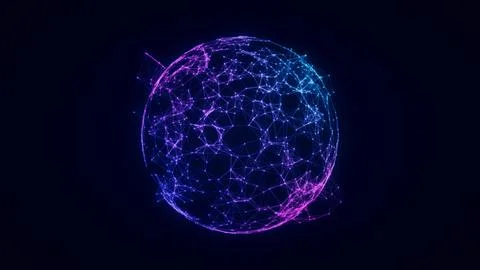 Digital Network Sphere Stock Illustration