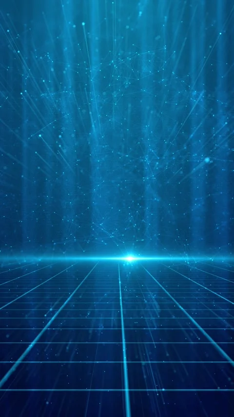 Digital network streaming data particles, fast digital information technology Stock Footage 313870392