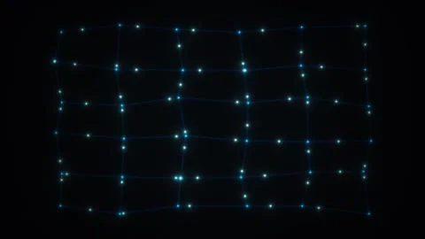 Digital network structure with glowing points on dark Stock Footage 338041254