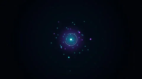 Digital network technology abstract background with glowing core Stock Footage 348238613
