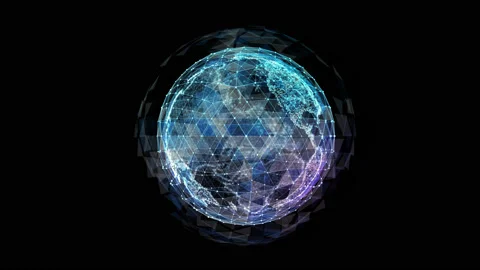 Digital network technology abstract of the globe Stock Footage 87399734