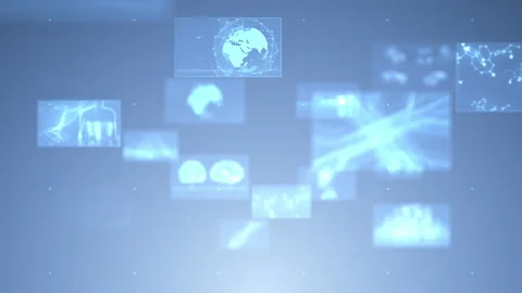 Digital Network Technology AI 5G E Move A Gray DOF Stock-Footage 136442153