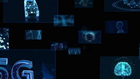 Digital Network Technology AI 5G E Move A Sozai Vídeos de archivo 136443653