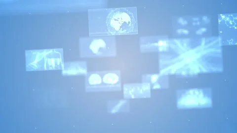Digital Network Technology AI 5G E Move B Gray DOF Stock Footage 136444142