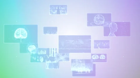 Digital Network Technology AI 5G data communication background F Rotate2 B Gray2 Stock Footage 137524286