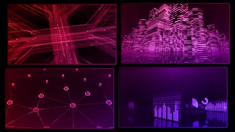 Digital Network Technology AI data concepts Background A 2x2 D red 4k Video stock 127180063