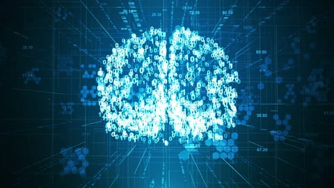 Digital network technology deep learning futuristic brain animation concept. Stock Footage 149299947