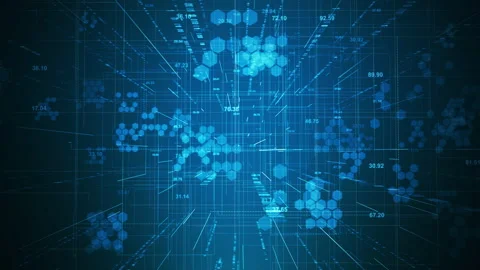 Digital network technology deep learning futuristic theme animation concept. Stock Footage 149313291