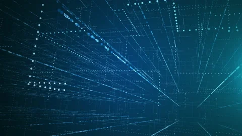 Digital network technology futuristic motion graphic seamless looping background Video stock 148338874