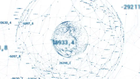 Digital Network Technology Illustration Seamless 3d Animation. Growing Grid Stock Footage 245296023
